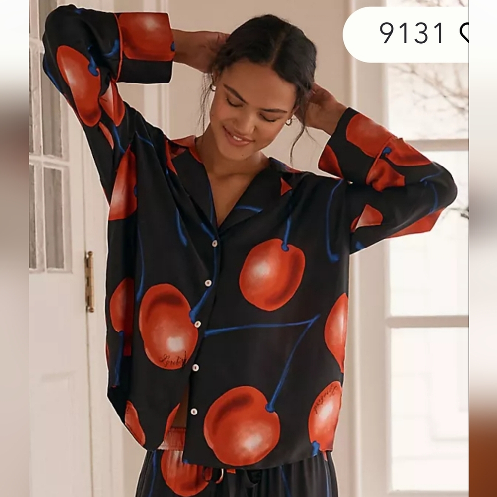 NWT LyreBird For Anthropologie Silky Pajama Set - Picture 2 of 4
